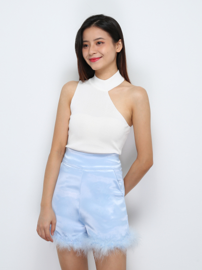 High Waist With Fur Short Pants 29580