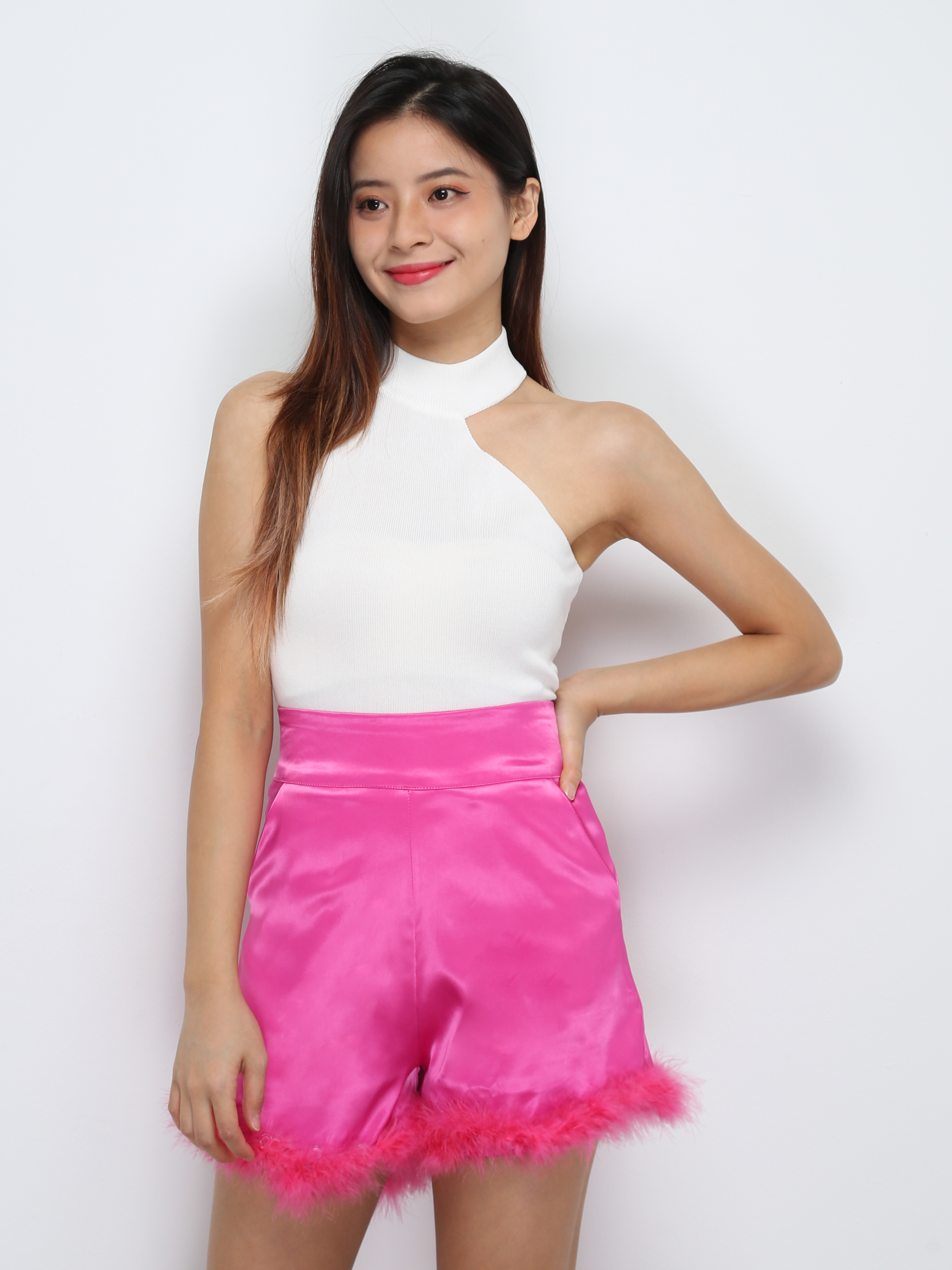 High Waist With Fur Short Pants 29580