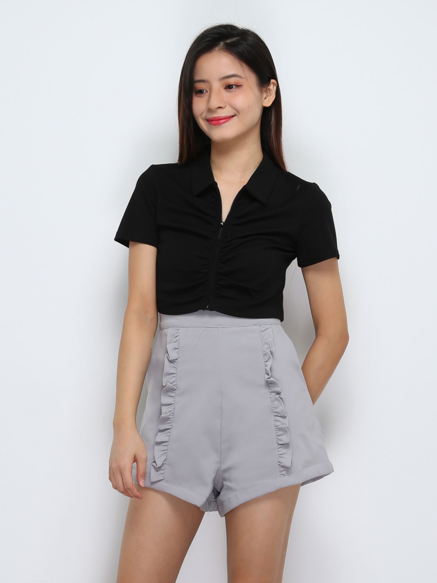 High Waist Ruffles Short Pants 29595