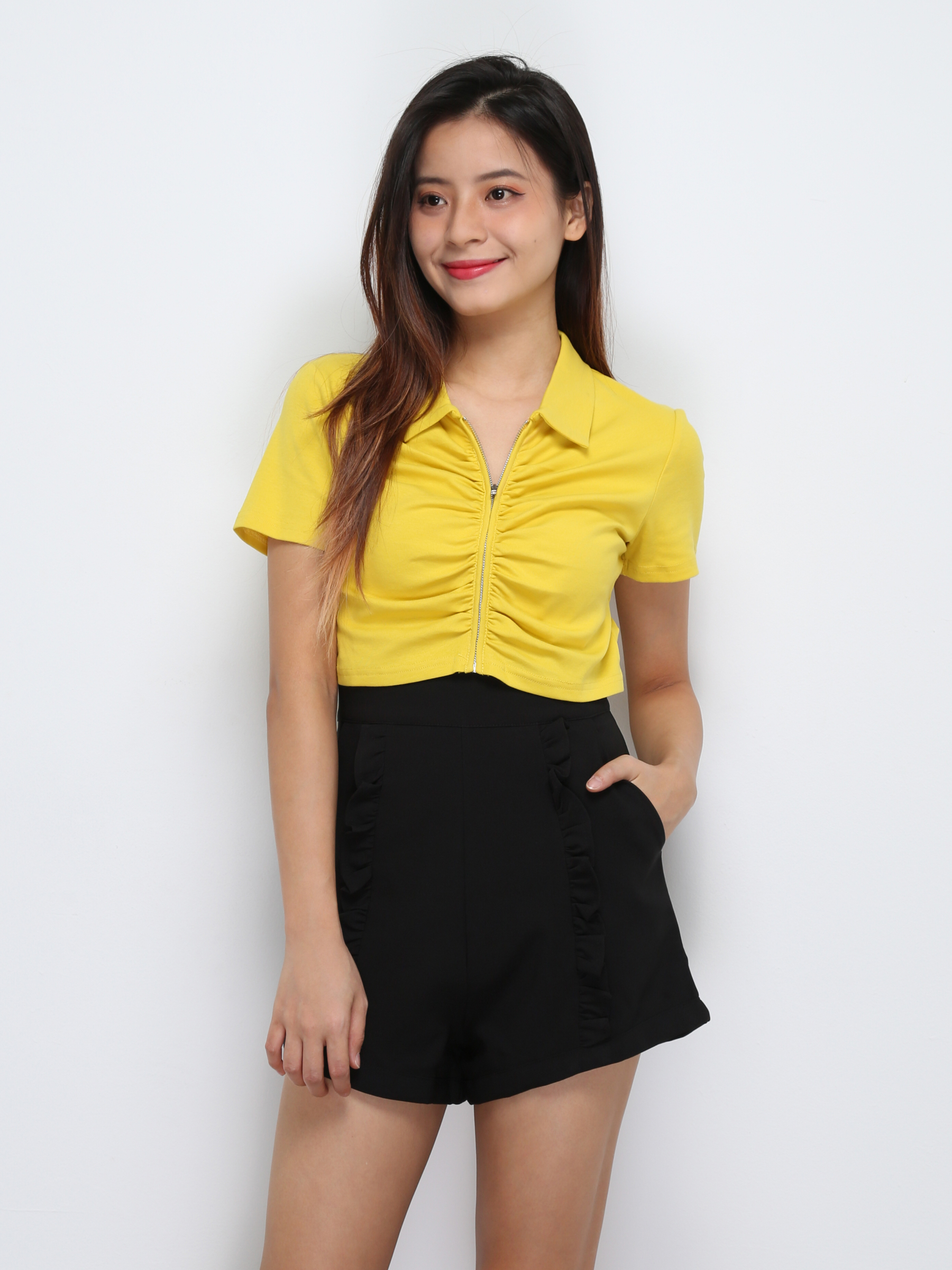 High Waist Ruffles Short Pants 29595
