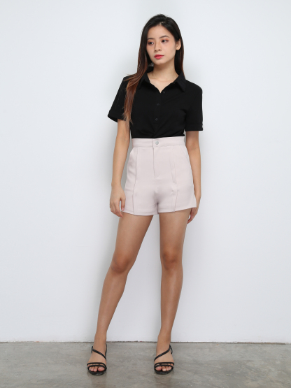 High Waist Side Pocket Short pants 29594