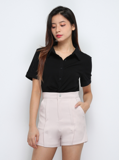 High Waist Side Pocket Short pants 29594