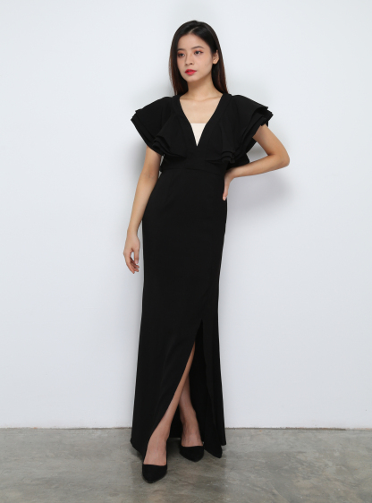Layered Sleeve With Split Dress 29704