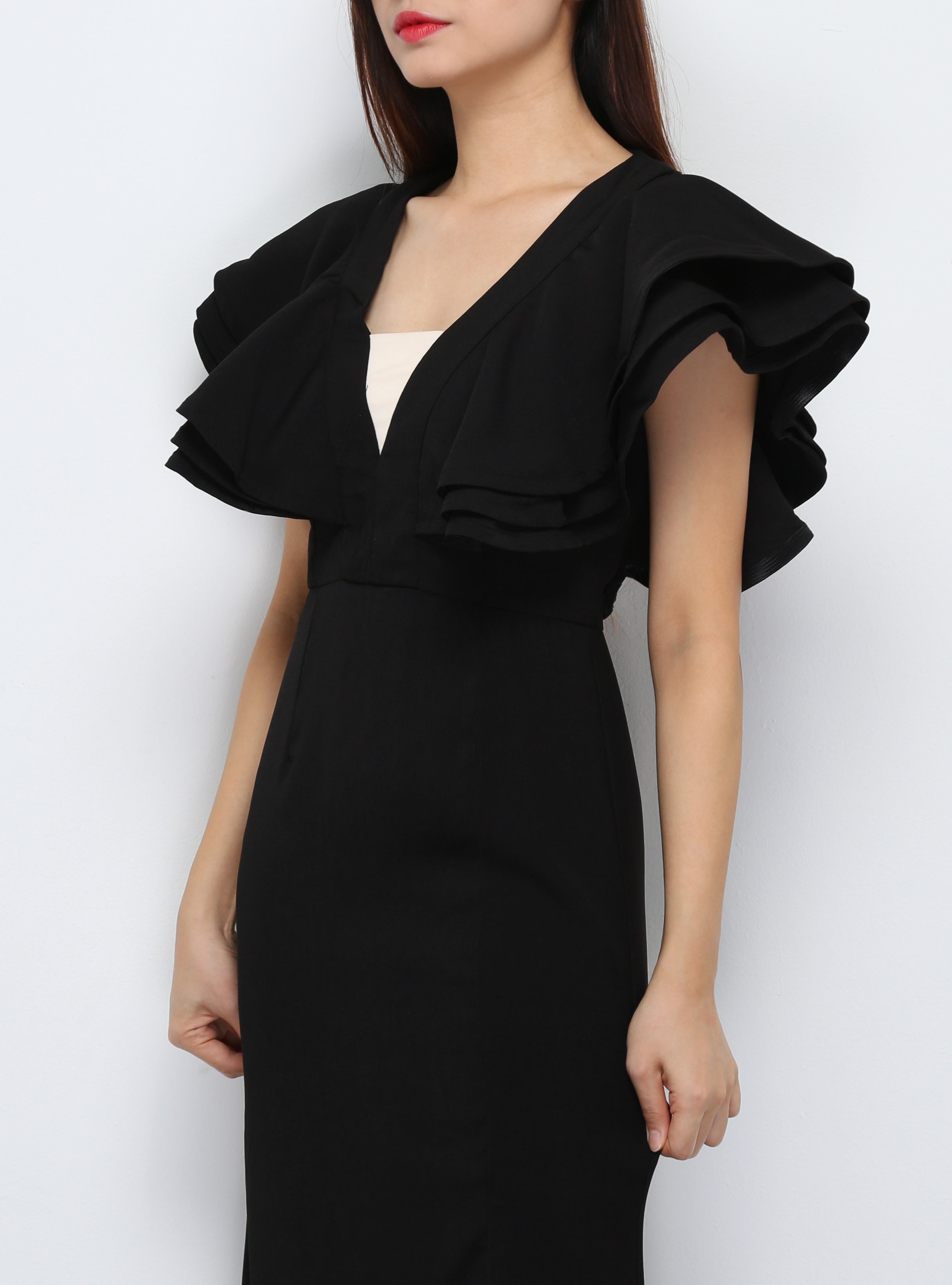 Layered Sleeve With Split Dress 29704