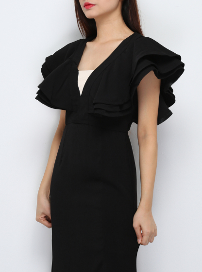 Layered Sleeve With Split Dress 29704