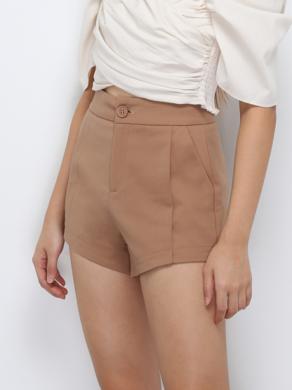 Side Pocket Pleated Short Pants 29661