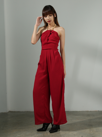 [PREORDER] Halter With Gold Chain Jumpsuit AC720