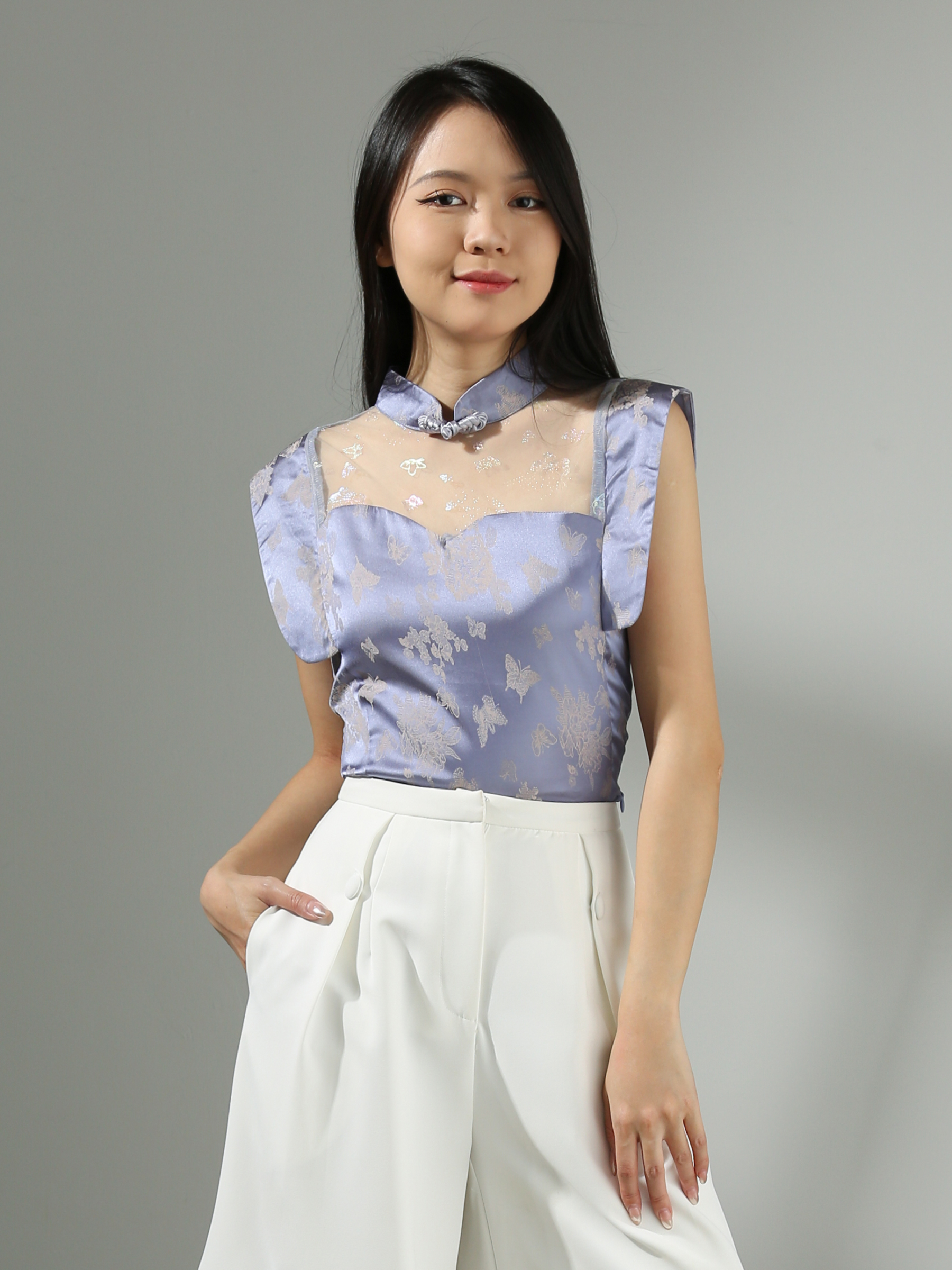 [PREORDER]Sleeveless Cheongsam Top AC414 (SPO)