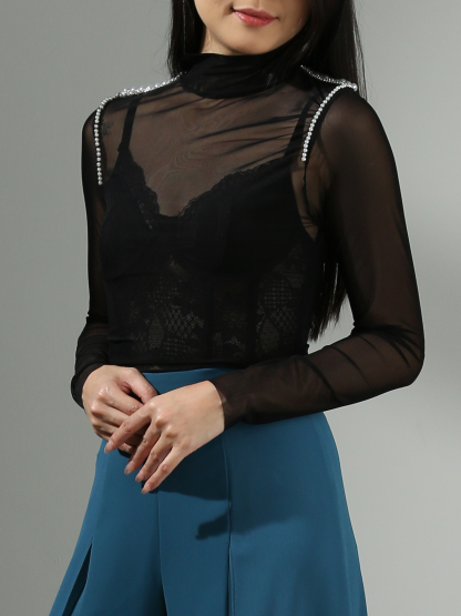 [PREORDER] Decorative With Pearl Net Top AC422