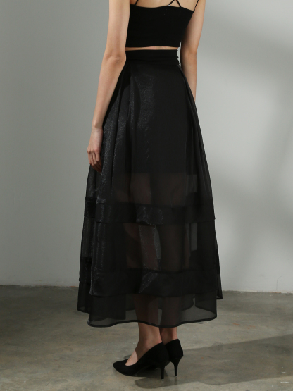 [PREORDER] High Waist With Net Long Skirt AC423