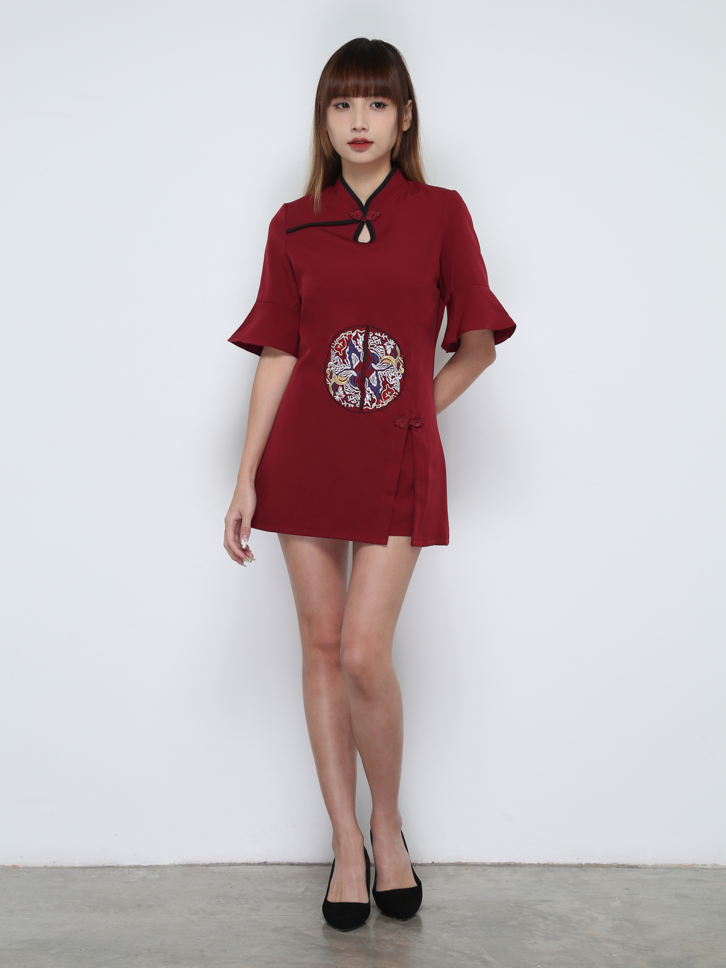 Short Sleeve New Year Top With Short Pant Set 31919