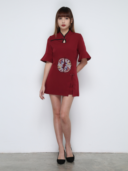 Short Sleeve New Year Top With Short Pant Set 31919