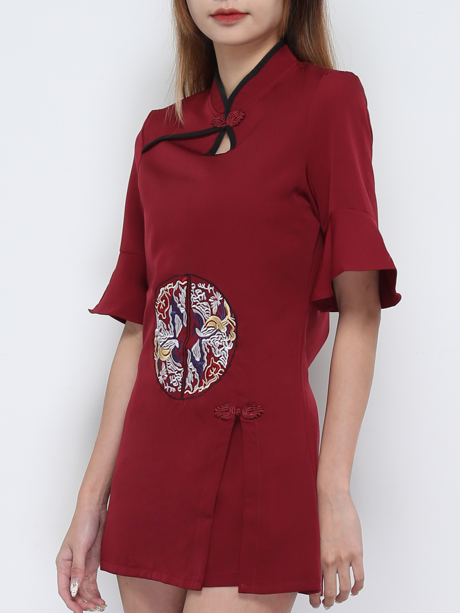 Short Sleeve New Year Top With Short Pant Set 31919