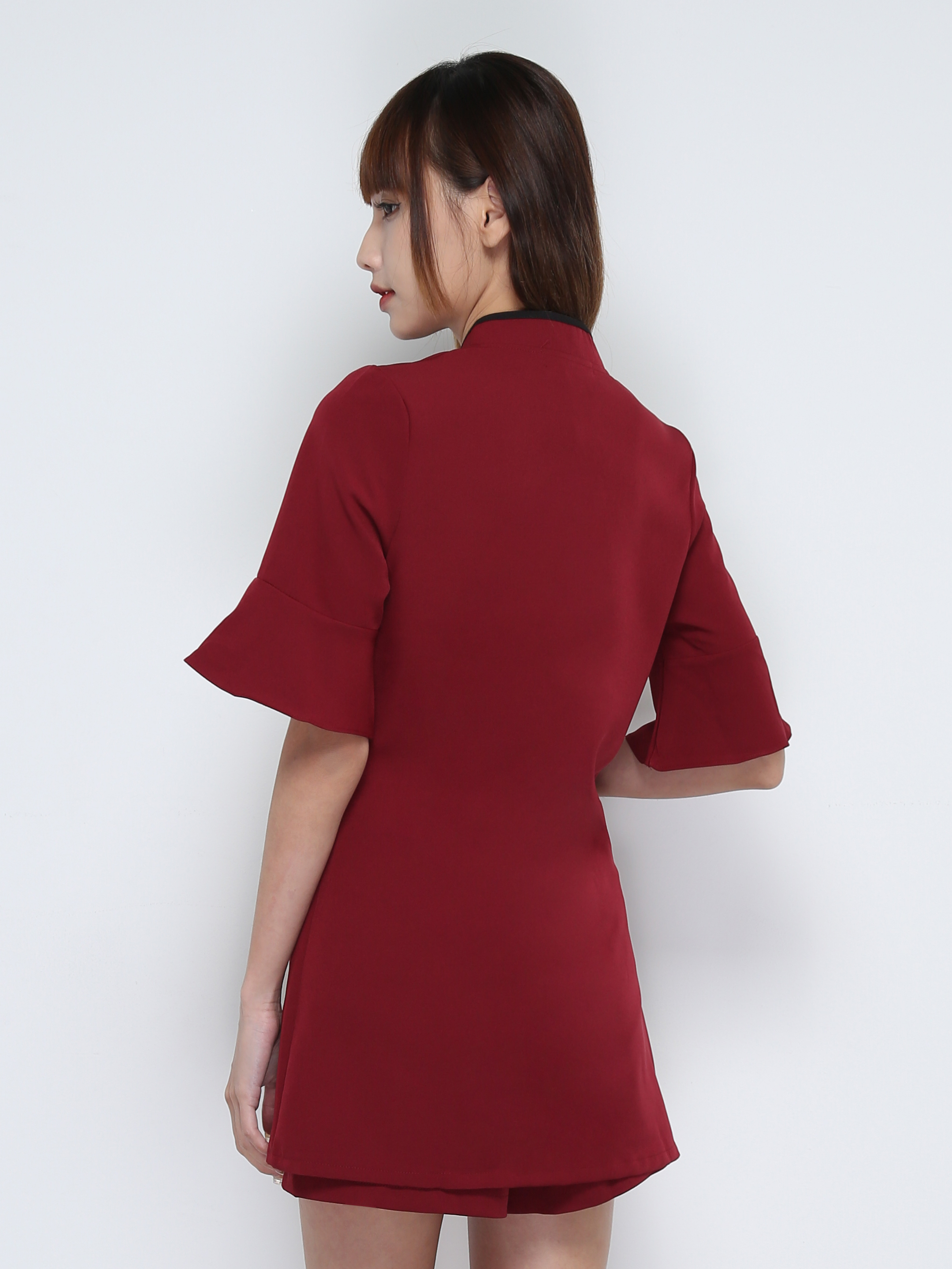 Short Sleeve New Year Top With Short Pant Set 31919