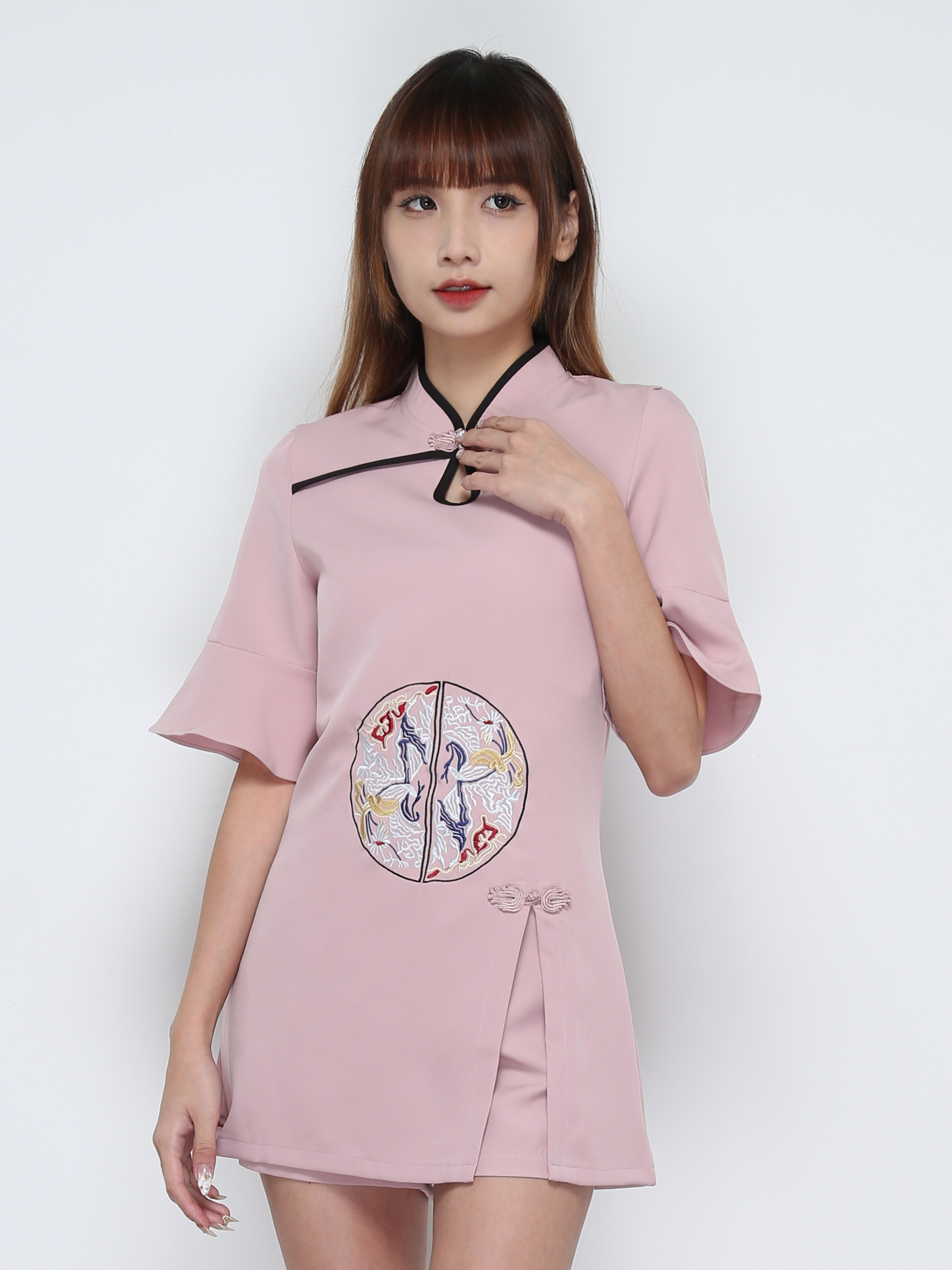 Short Sleeve New Year Top With Short Pant Set 31919