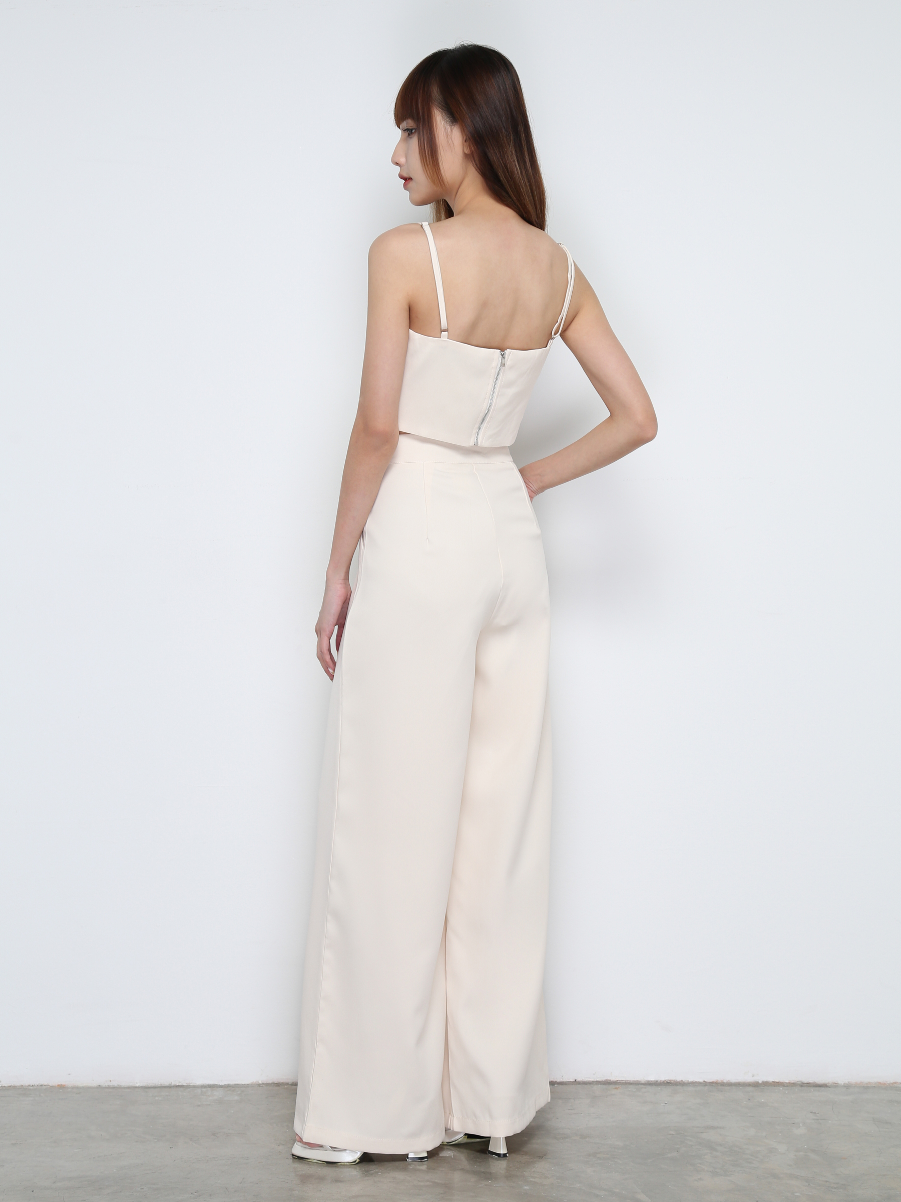 Sleeveless Front Rose Top With Long Pants Set 31949