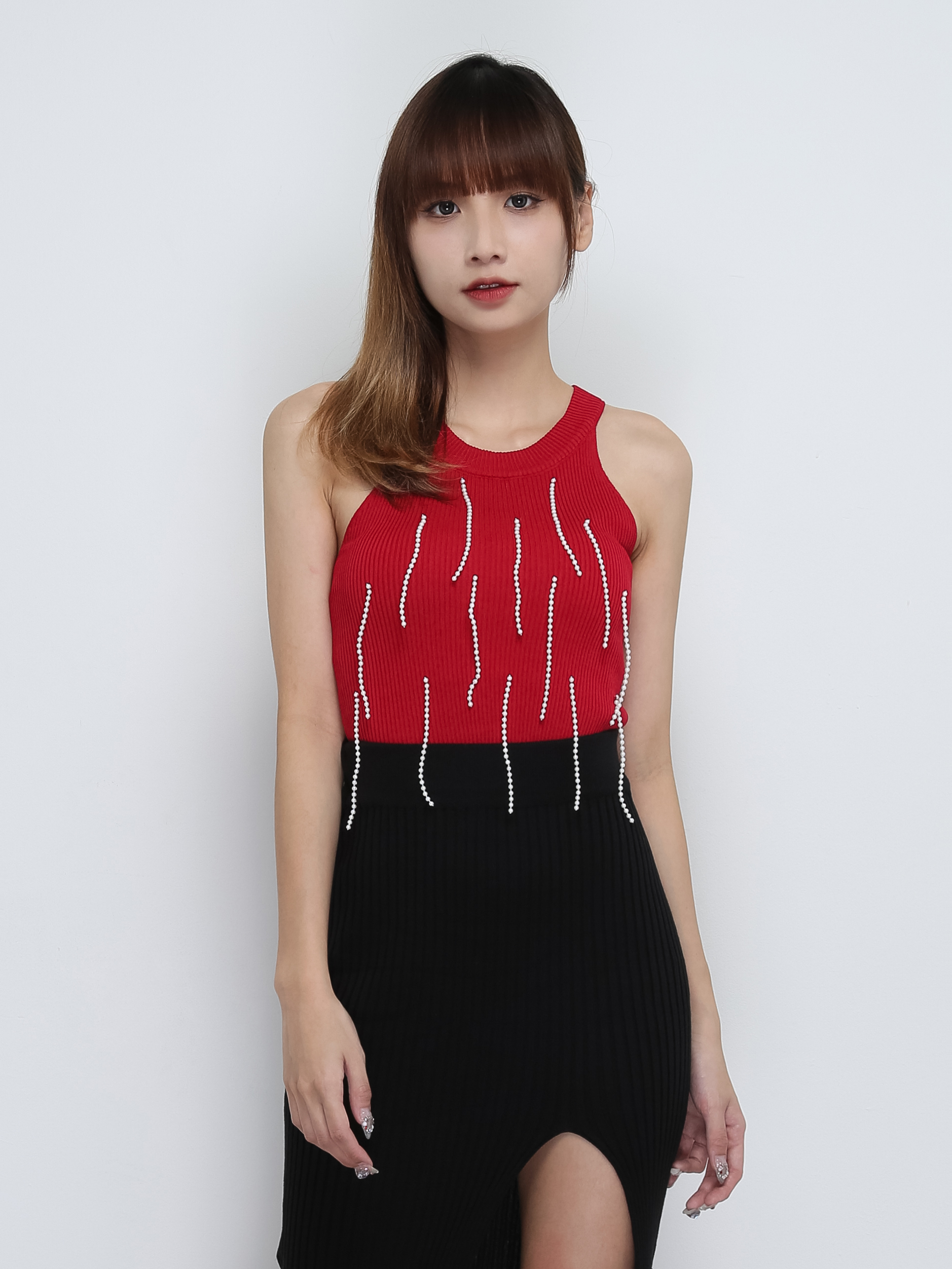 Halter With Diamond Tassel Top 32750