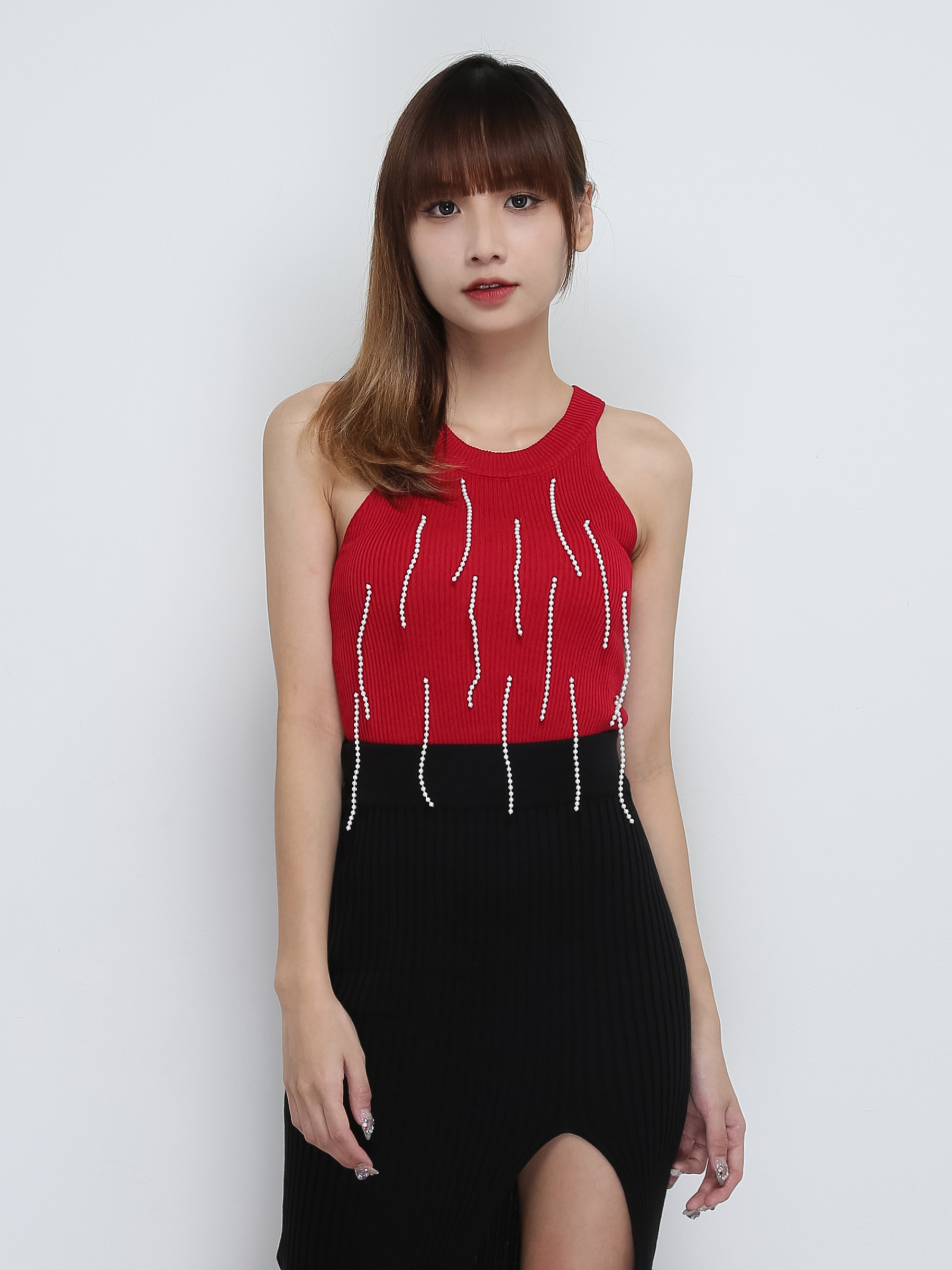 Halter With Diamond Tassel Top 32750