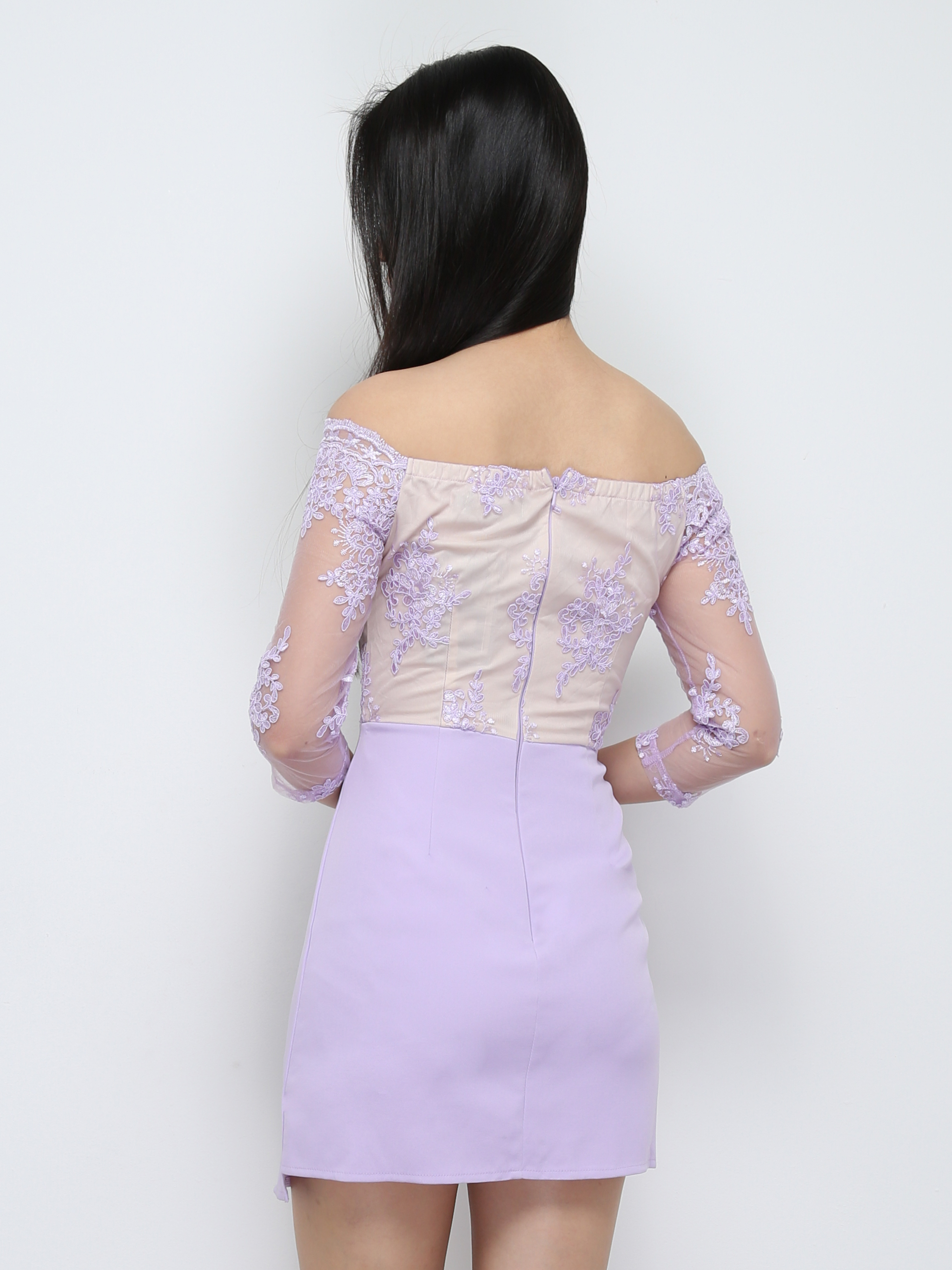 Off Shoulder With Decorative Chinese Button Dress 31335