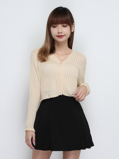 High Waist Side Pleated Skirt Pants 32621