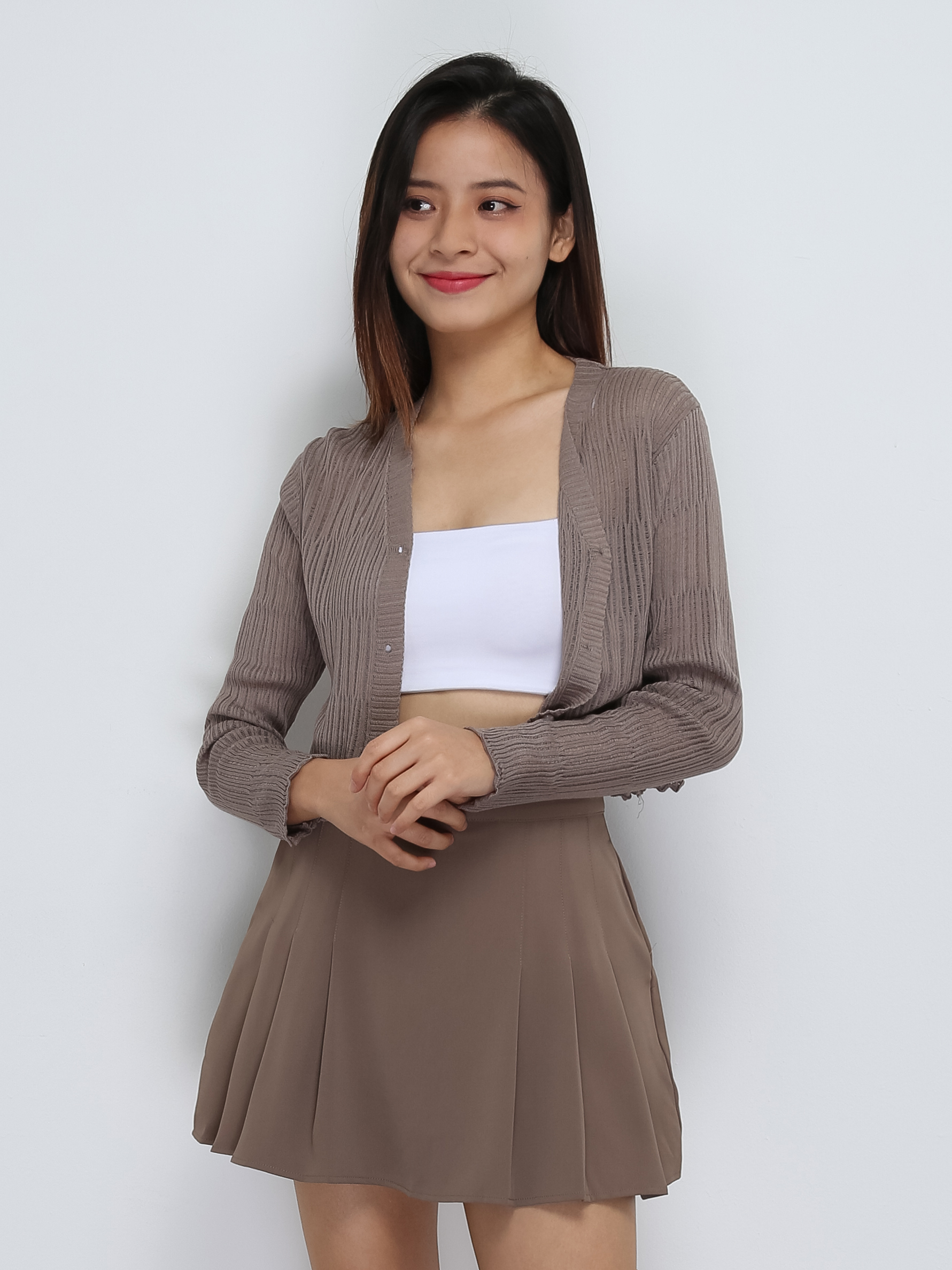 High Waist Side Pleated Skirt Pants 32621