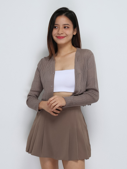 High Waist Side Pleated Skirt Pants 32621