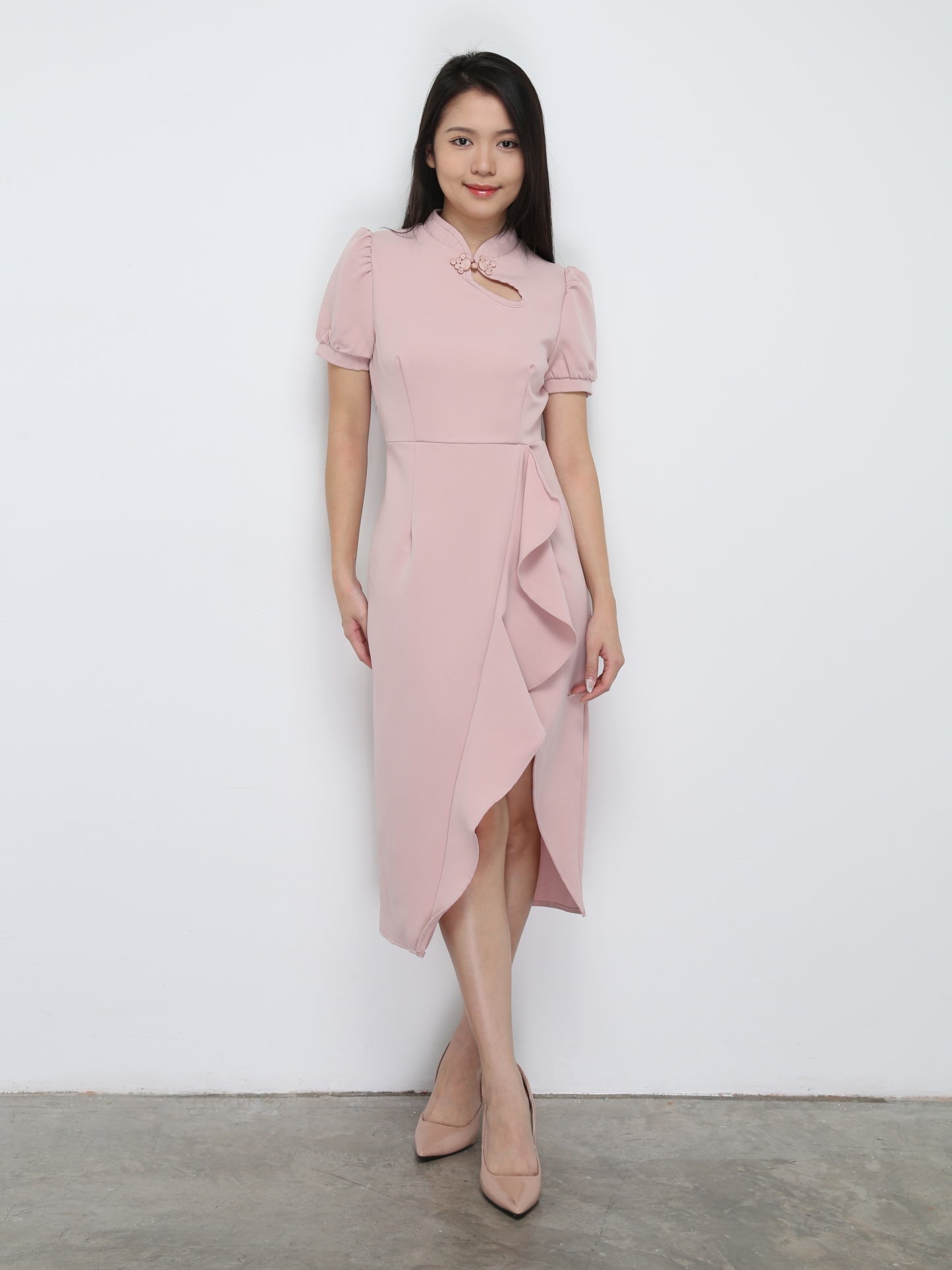 Chinese Button Ruffles Dress 31111