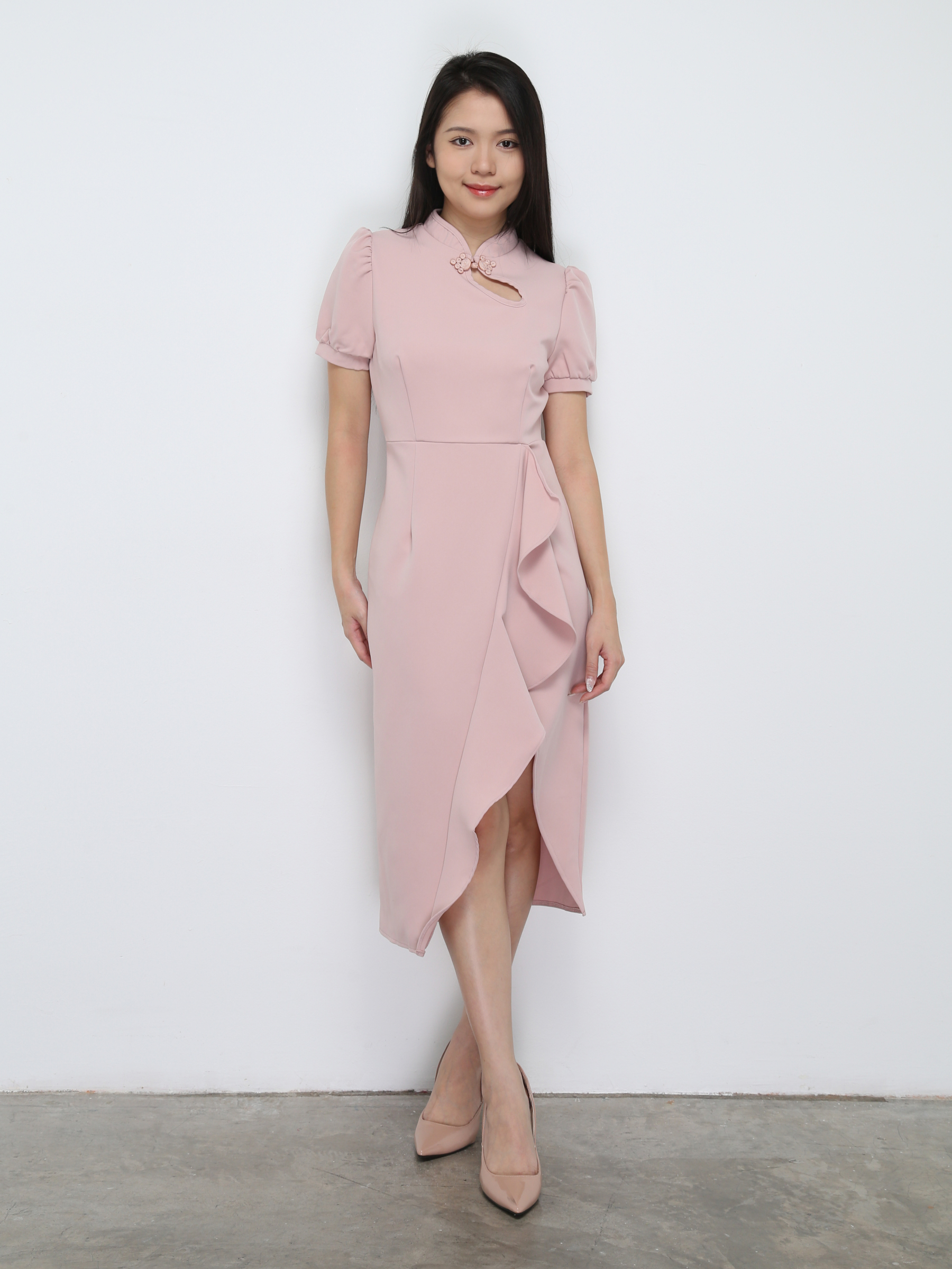 Chinese Button Ruffles Dress 31111