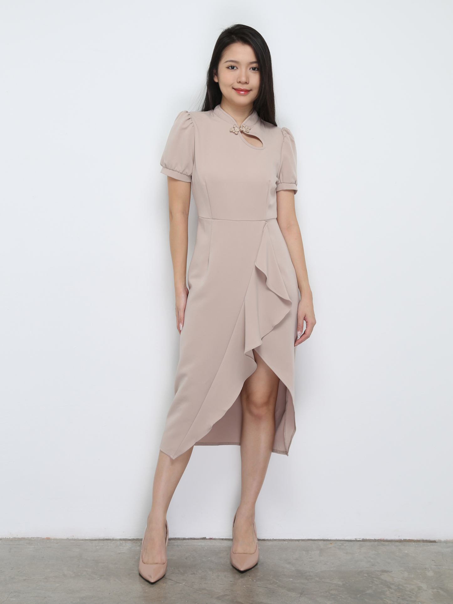 Chinese Button Ruffles Dress 31111