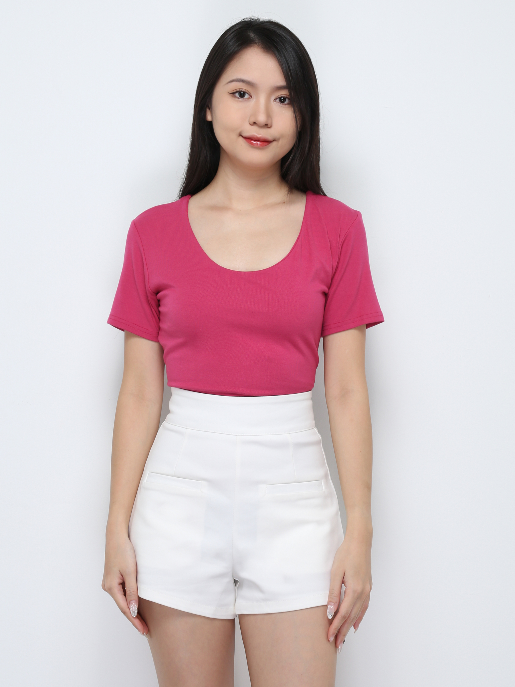 Plain U Neck Top 29429