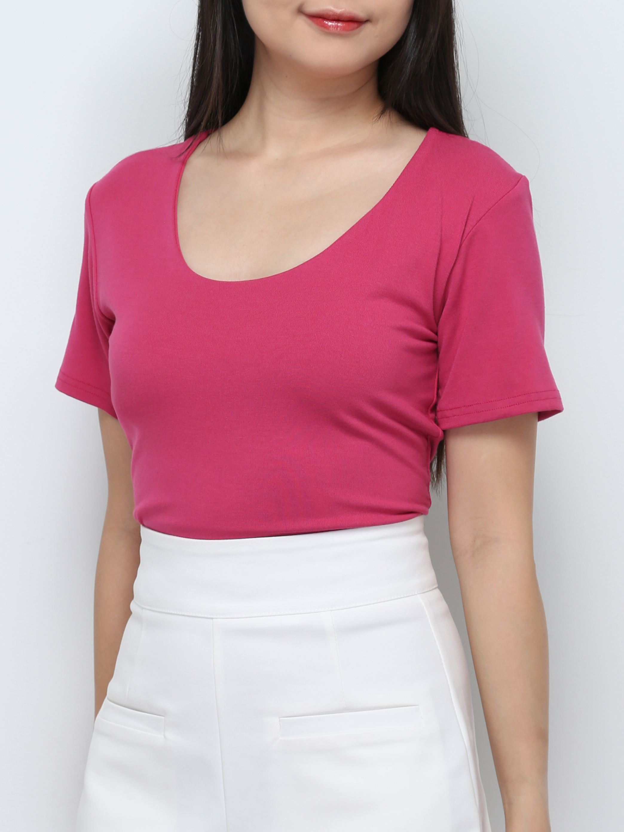 Plain U Neck Top 29429