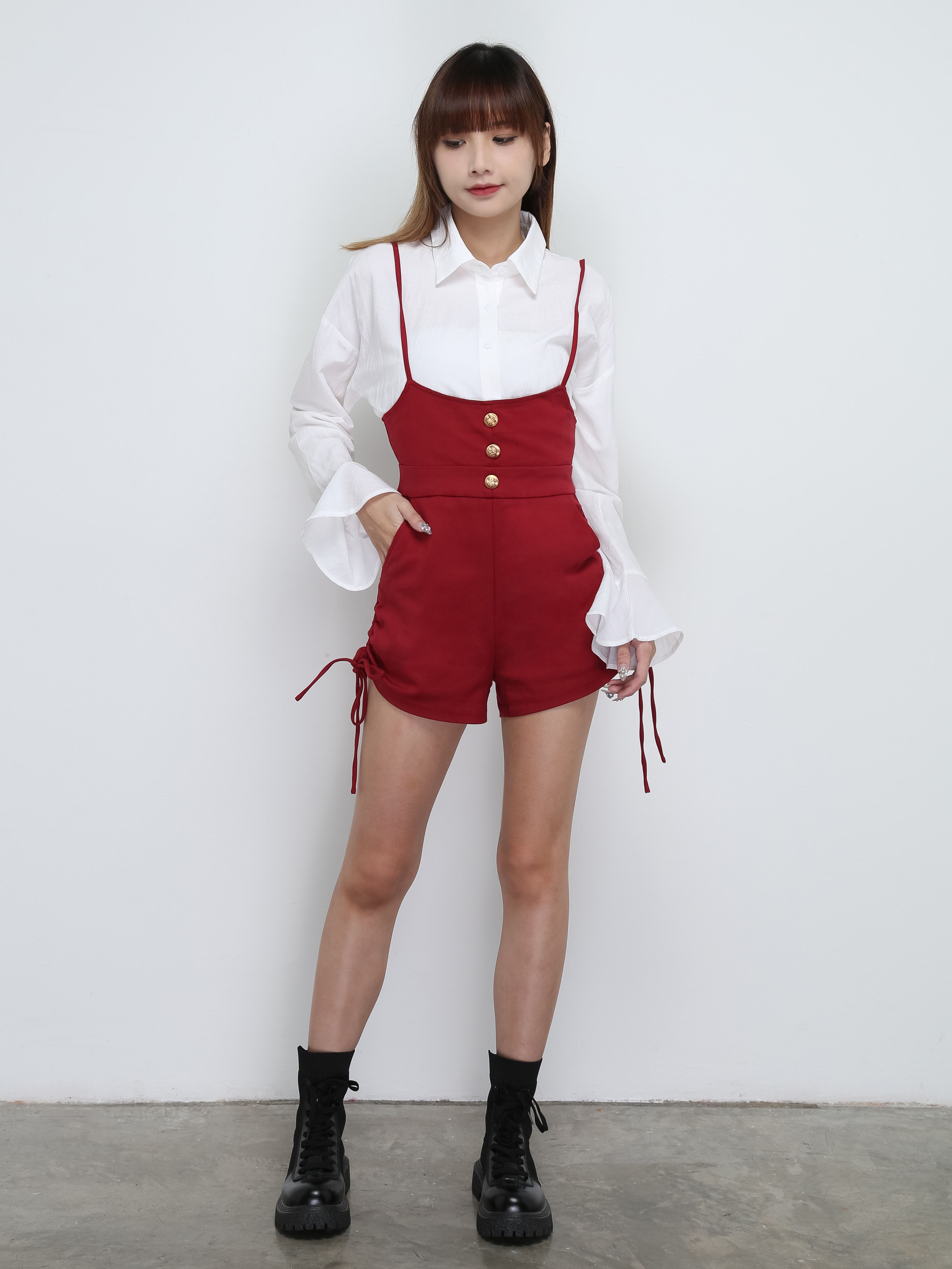 Side Drawstring With Strap Short pants 29130