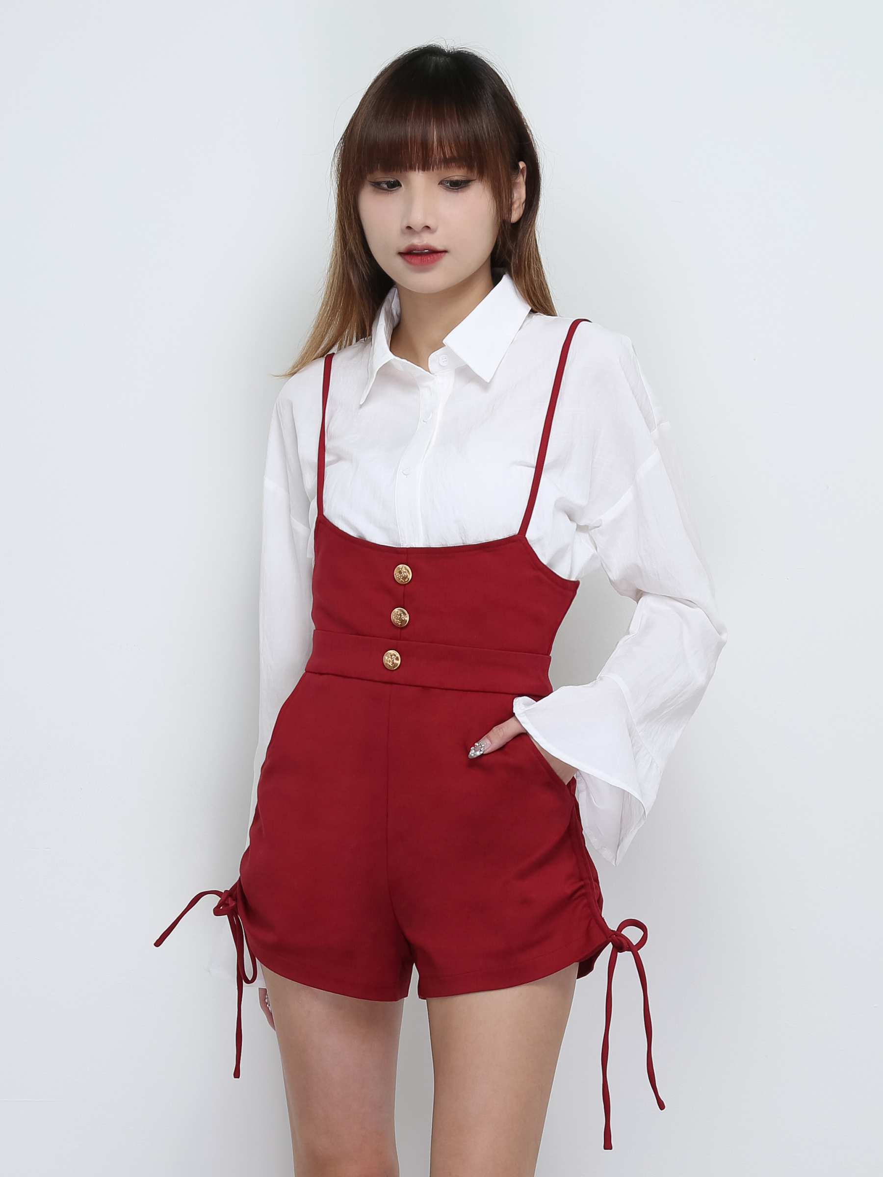 Side Drawstring With Strap Short pants 29130