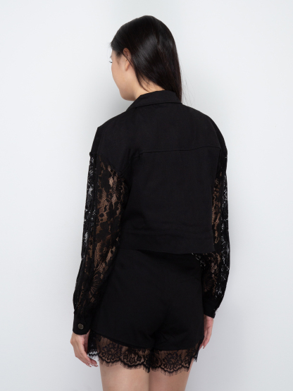 Long Sleeve Front Button Top With Short Pant Set 29818