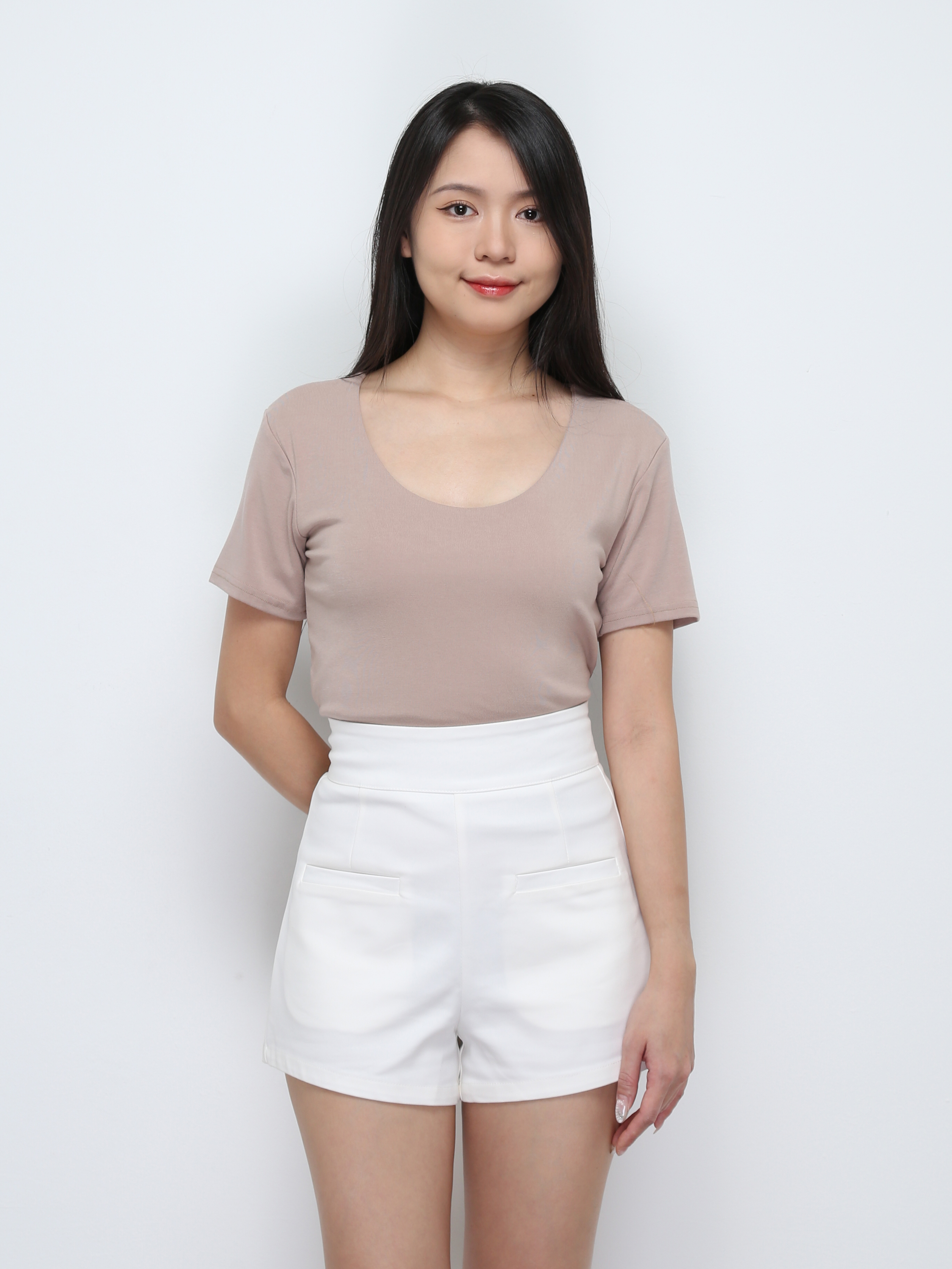 Plain U Neck Top 29429