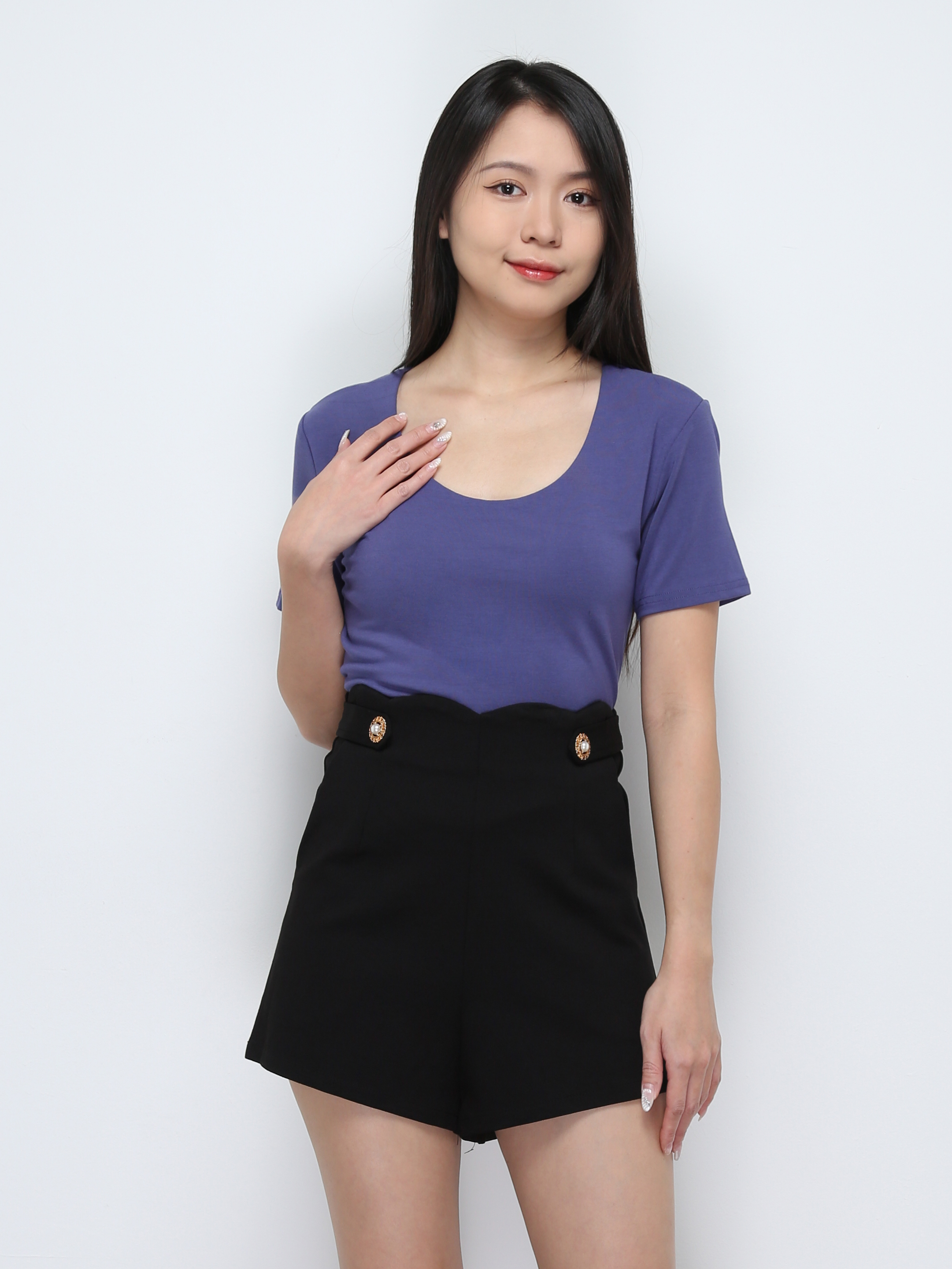 Plain U Neck Top 29429