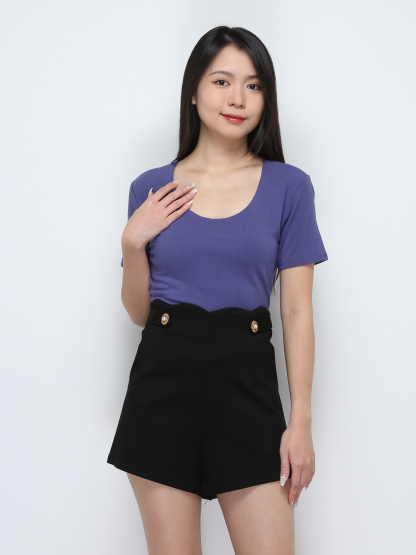 Plain U Neck Top 29429