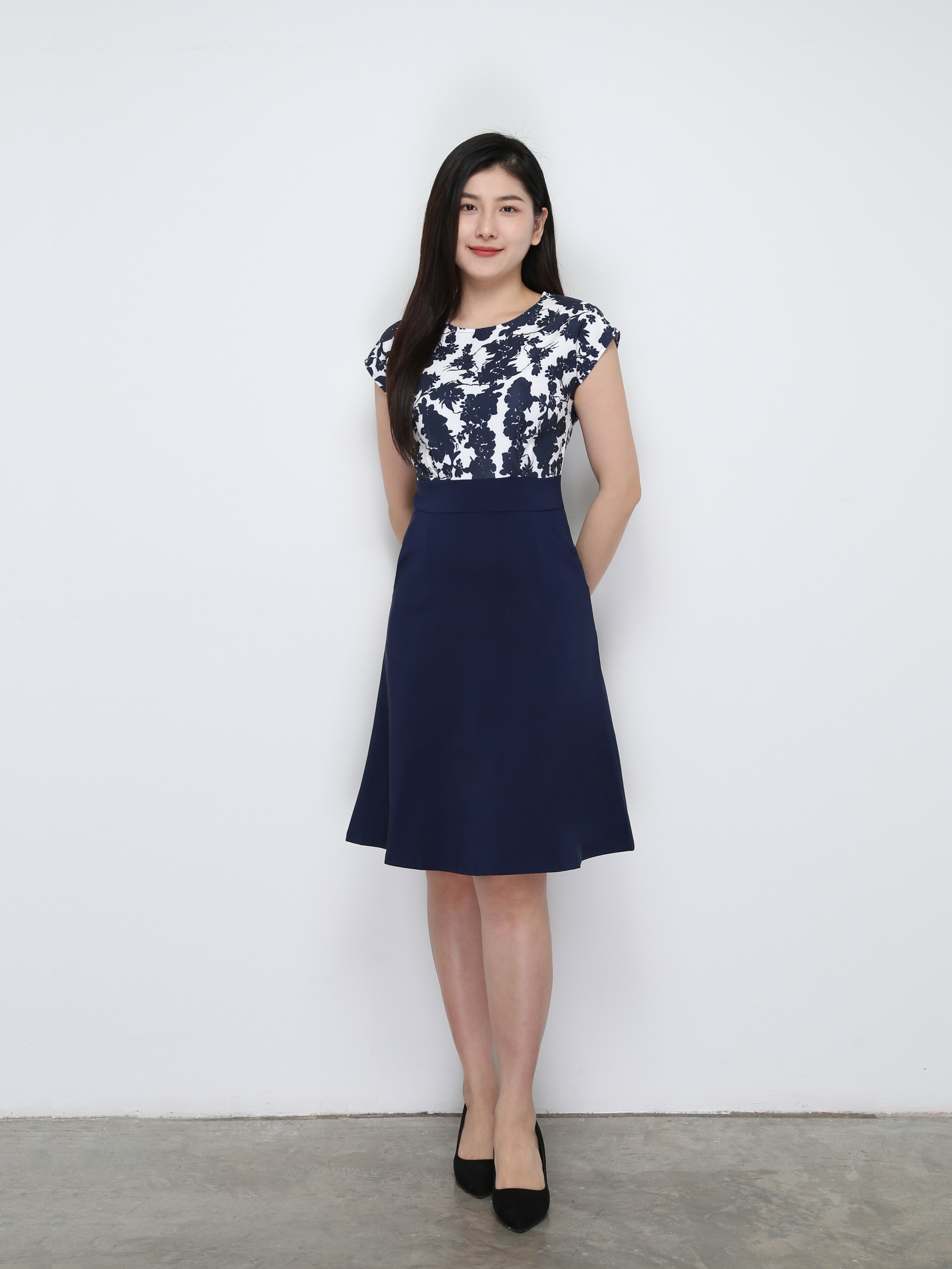 Two Tone Floral Dress 29729