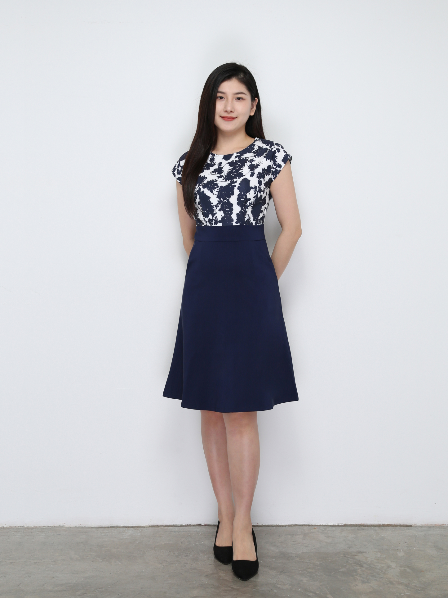 Two Tone Floral Dress 29729