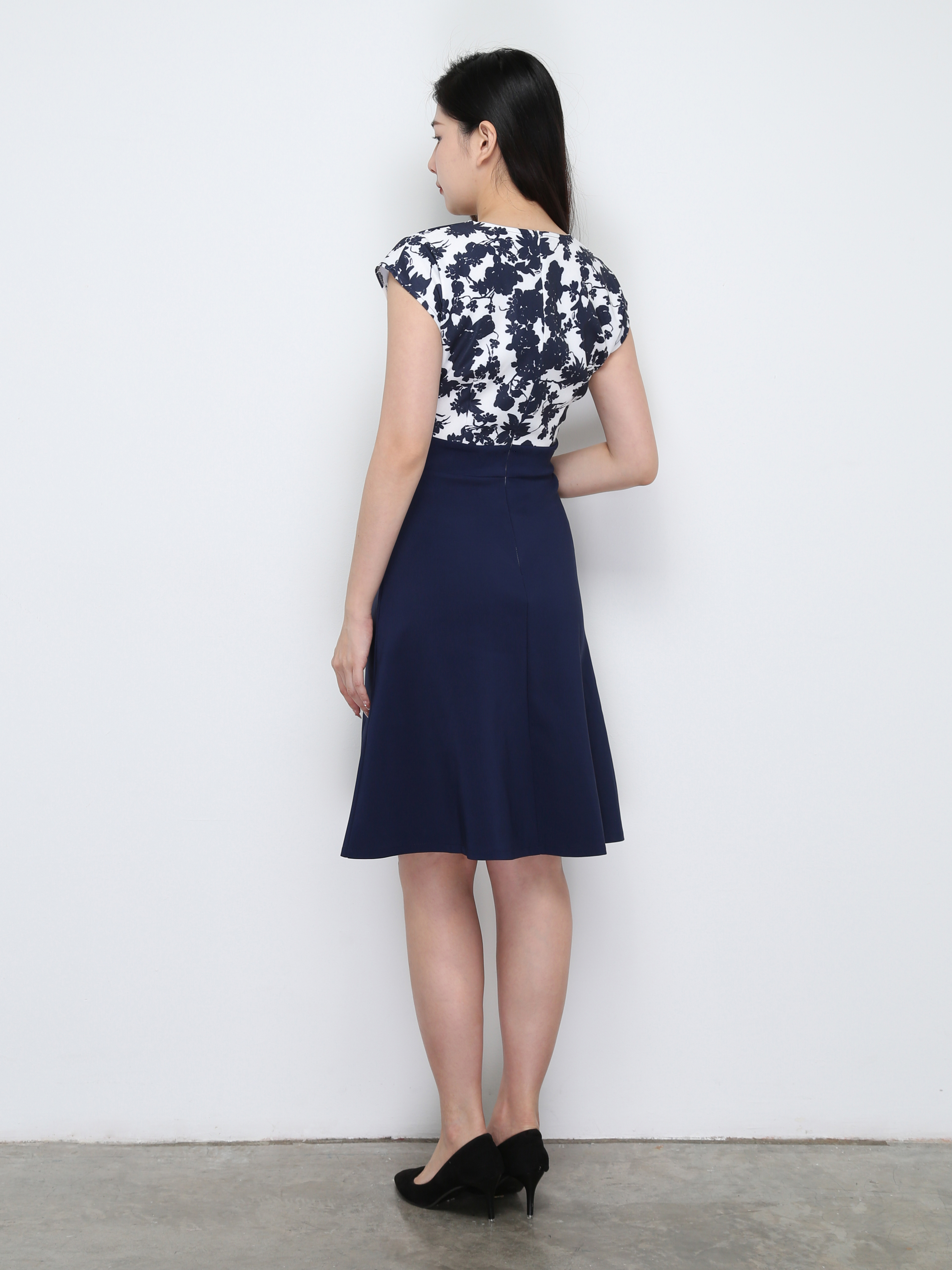 Two Tone Floral Dress 29729