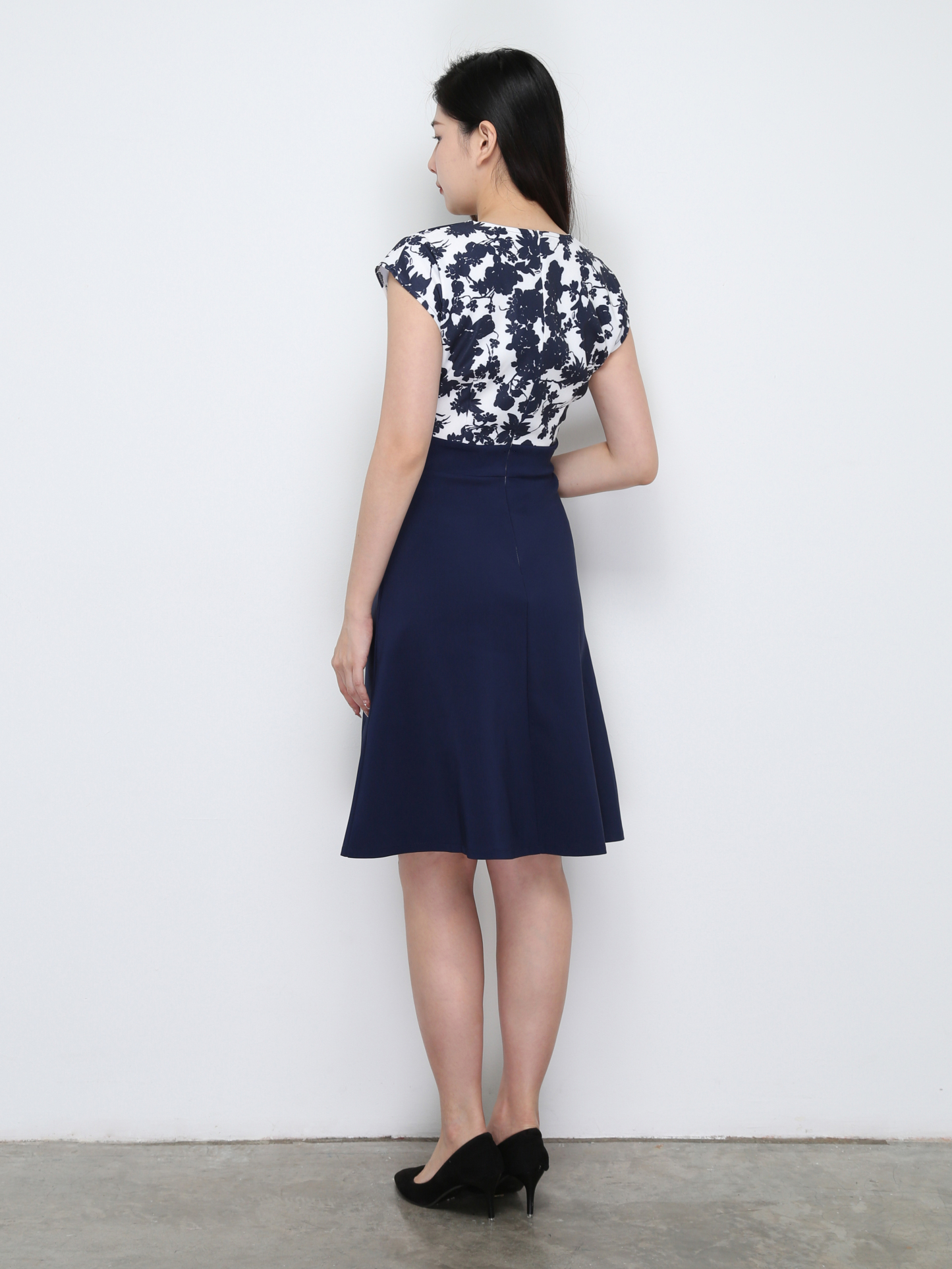 Two Tone Floral Dress 29729