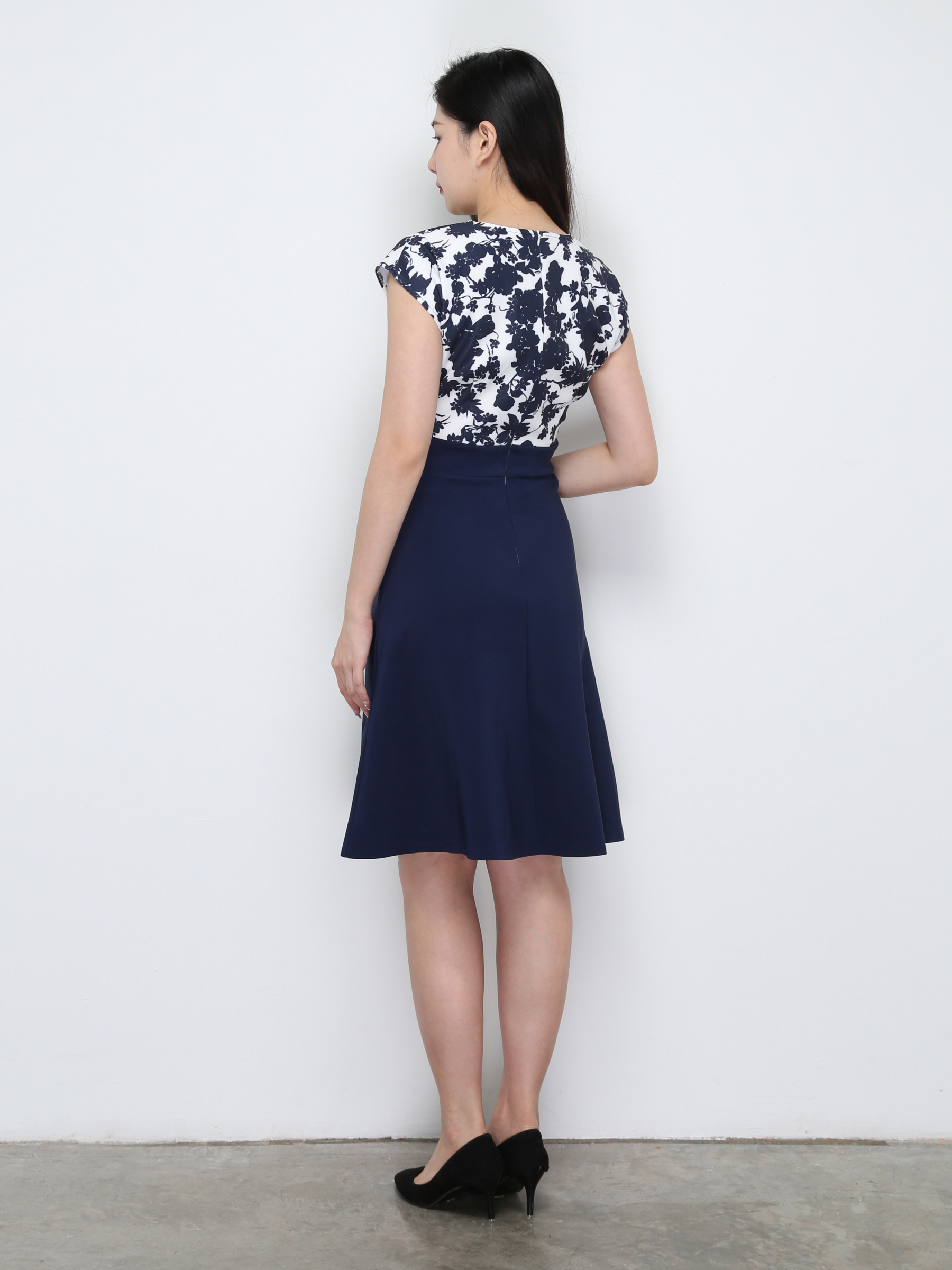 Two Tone Floral Dress 29729