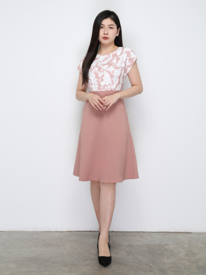 Two Tone Floral Dress 29729