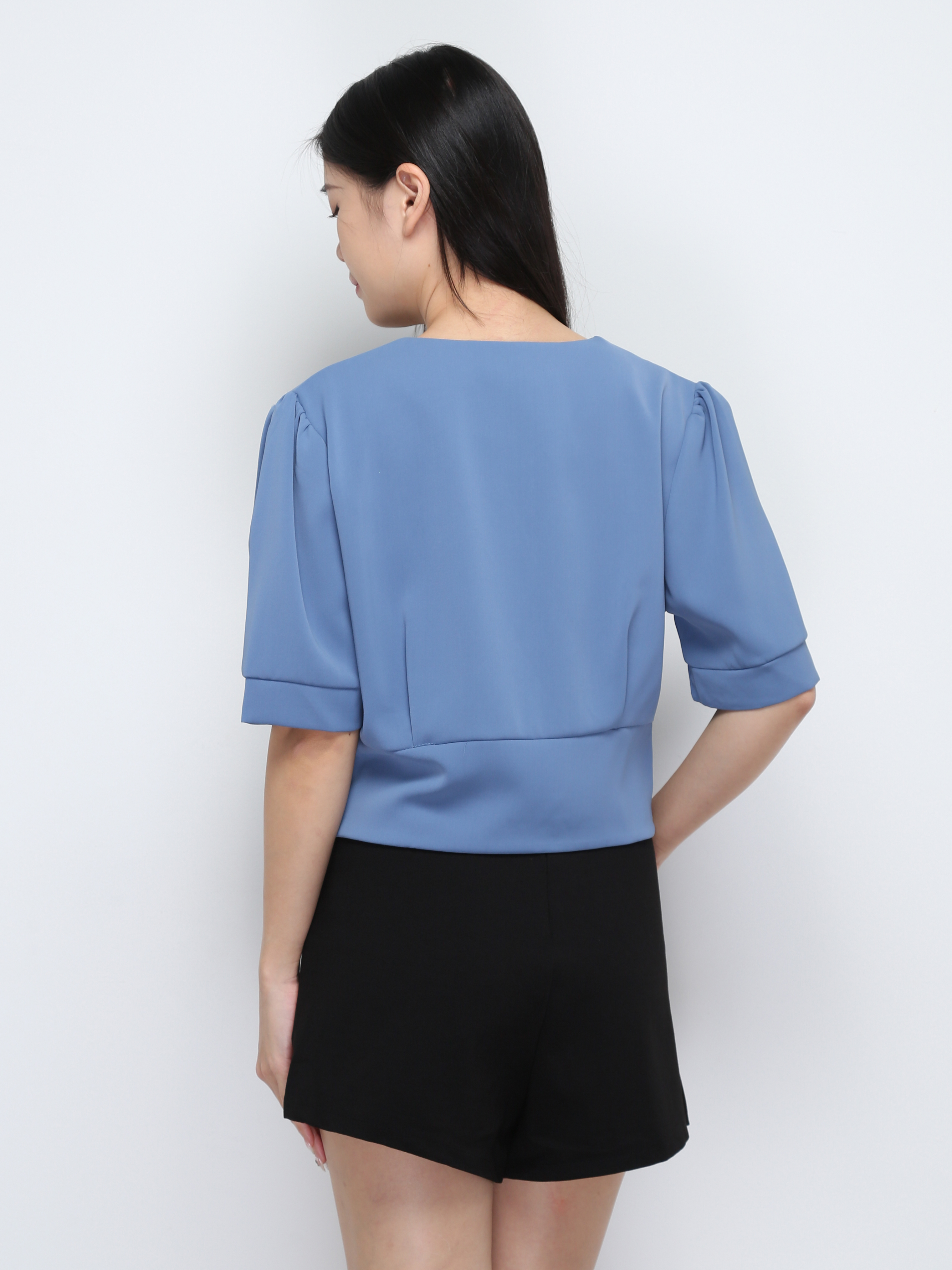 V Neck Wrap With Pleated Top 29420