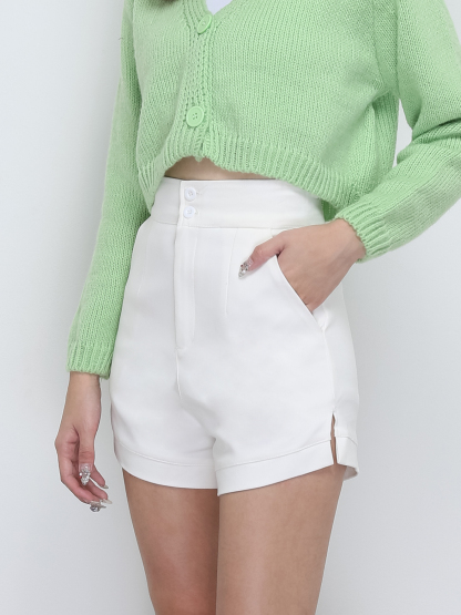High Waist Side Pocket Short Pants 29076
