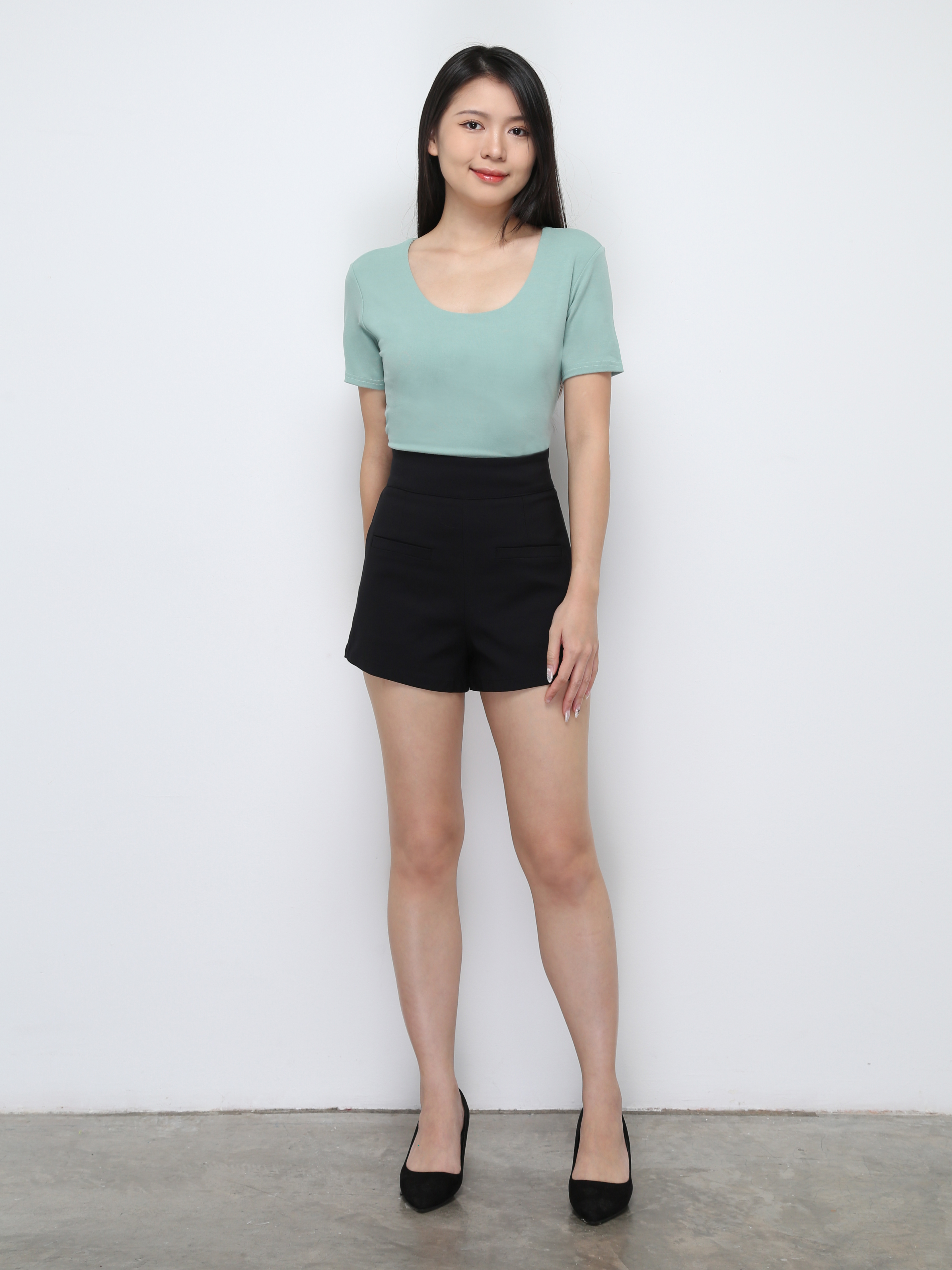 High Waist Front Pocket Short pants 29419