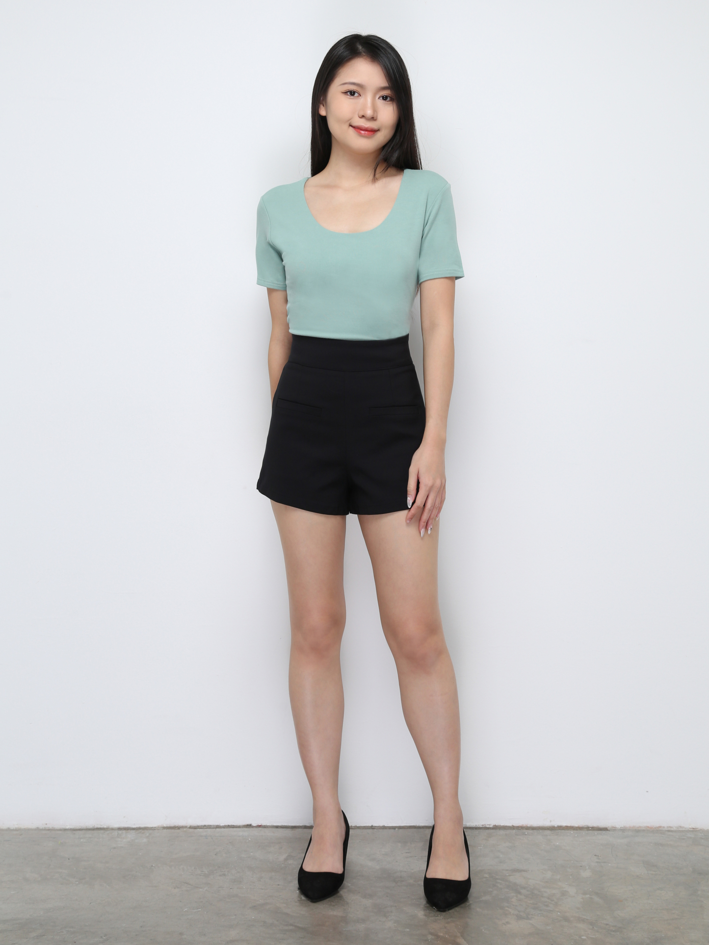 High Waist Front Pocket Short pants 29419