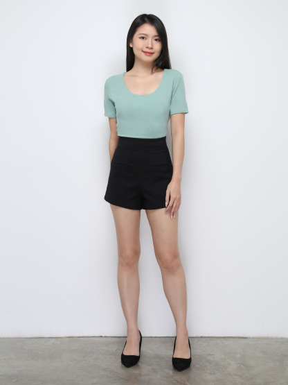 High Waist Front Pocket Short pants 29419