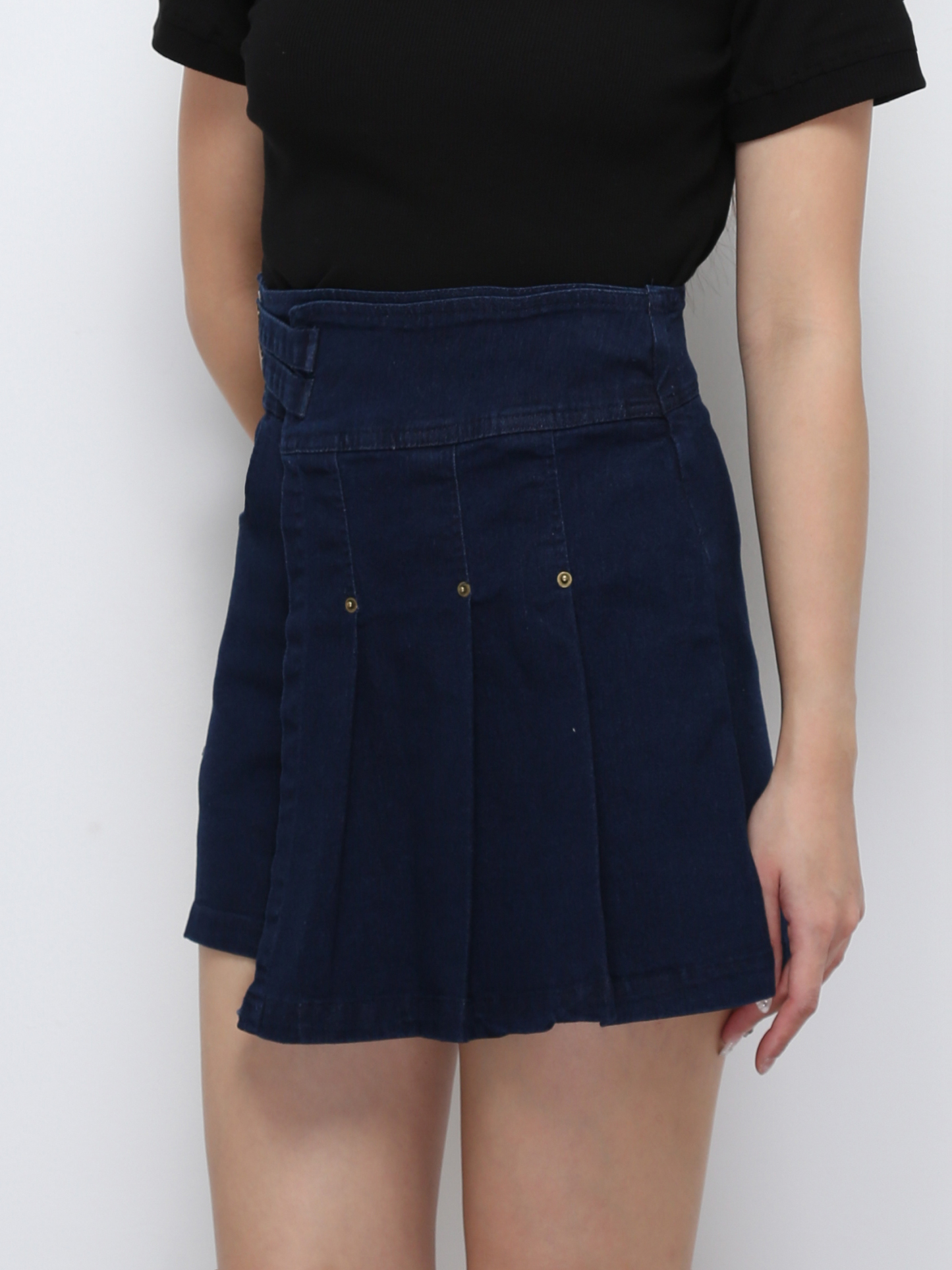 Denim Pleated Wrap Skirt pants 29407