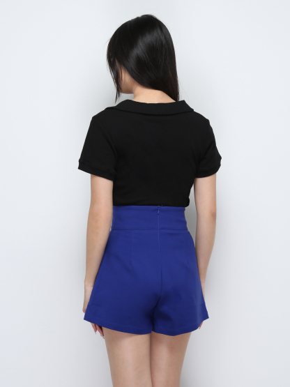 High Waist Side Pocket Wrap Short pants 29450